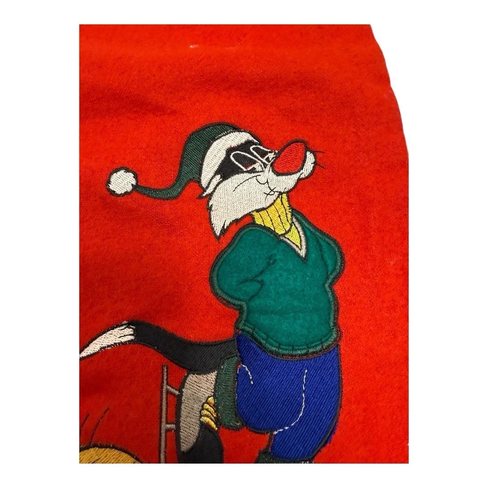 Vintage Warner Bros Looney Tunes Christmas Stocking Tweety Sylvester 1993 - Picture 9 of 10